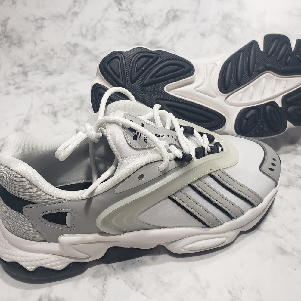 Adidas Oztral Gray and White Athletic Shoes